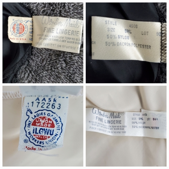 2 Vintage 70s Slip Skirt in Black and Cream - Picture 3 of 15